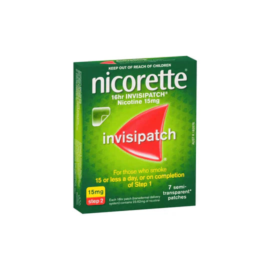 Nicorette Quit Smoking 16hr Invisipatch Step 2 15mg 7 pack