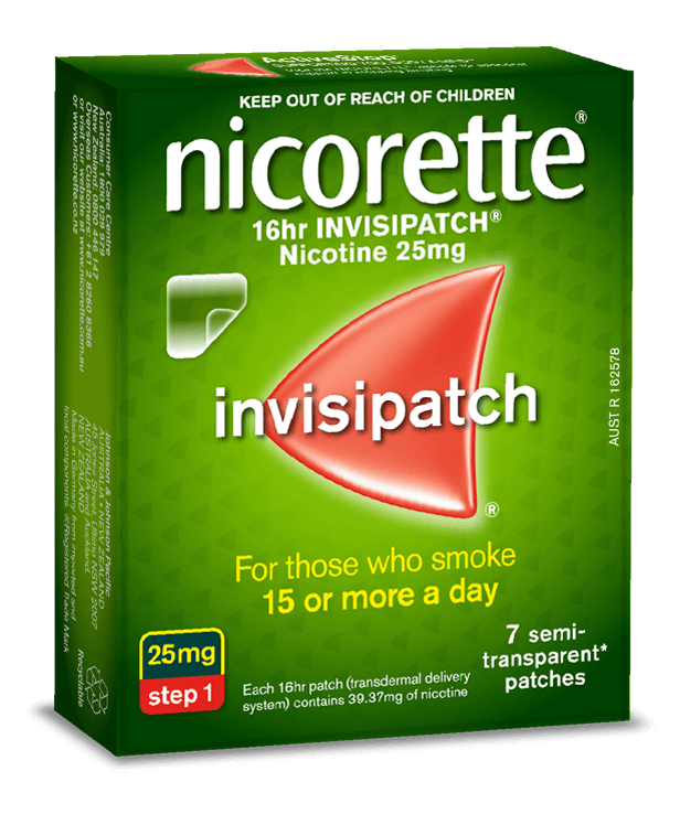 Nicorette Quit Smoking 16hr Invisipatch Step 1 25mg 7 pack